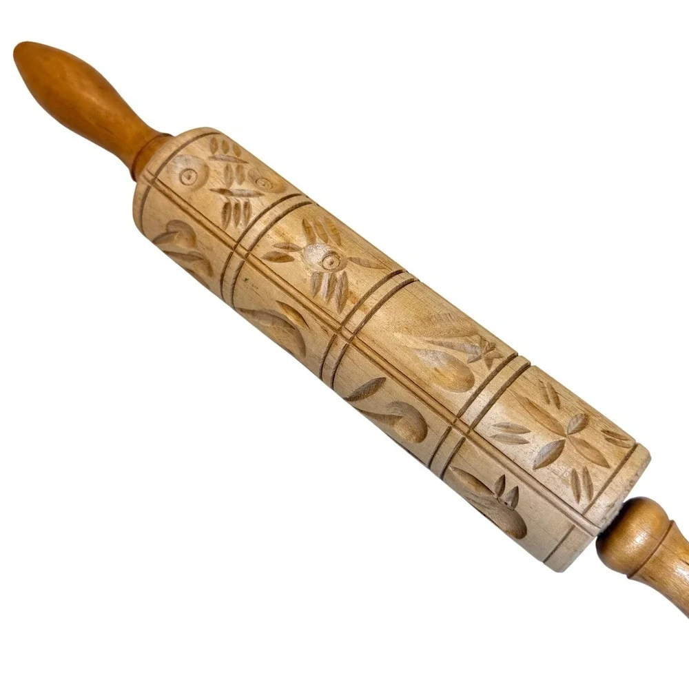 Springerle Carved Wooden Rolling Pin  16